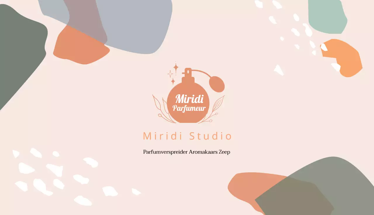 Oranje-roze illustratie workshop visitekaartje