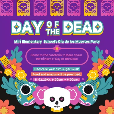 Purple Cultural School Event Announcement Social Media Post