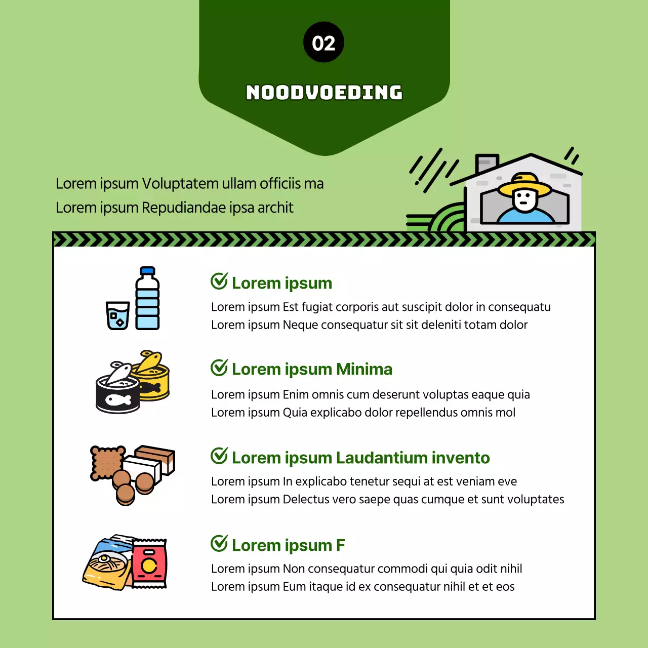 Illustraties in geel markeren De overlevingstas van mijn gezin maken