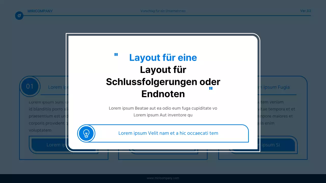 Einfacher Bericht mit blauer und weißer Texthervorhebung