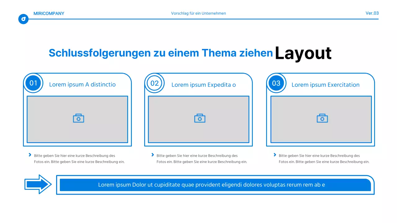 Einfacher Bericht mit blauer und weißer Texthervorhebung