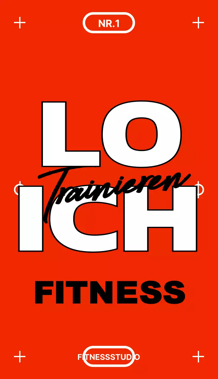 Hippes konzeptionelles Design mit roter und schwarzer Fitnessstudio-Promotion und offenen Informationen