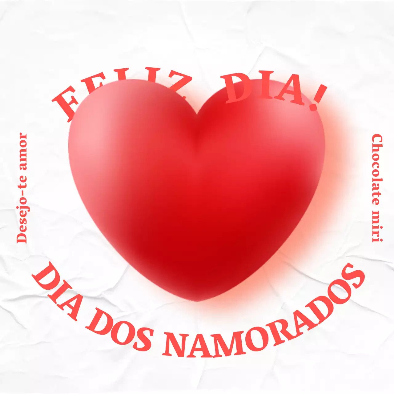 Evento do Dia dos Namorados com gradiente de coração em vermelho