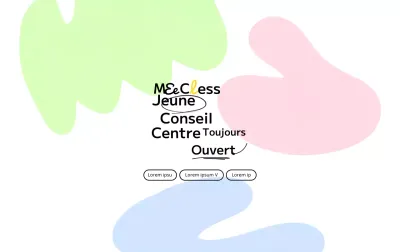 Une classe de conseil sur le campus avec un concept typographique coloré