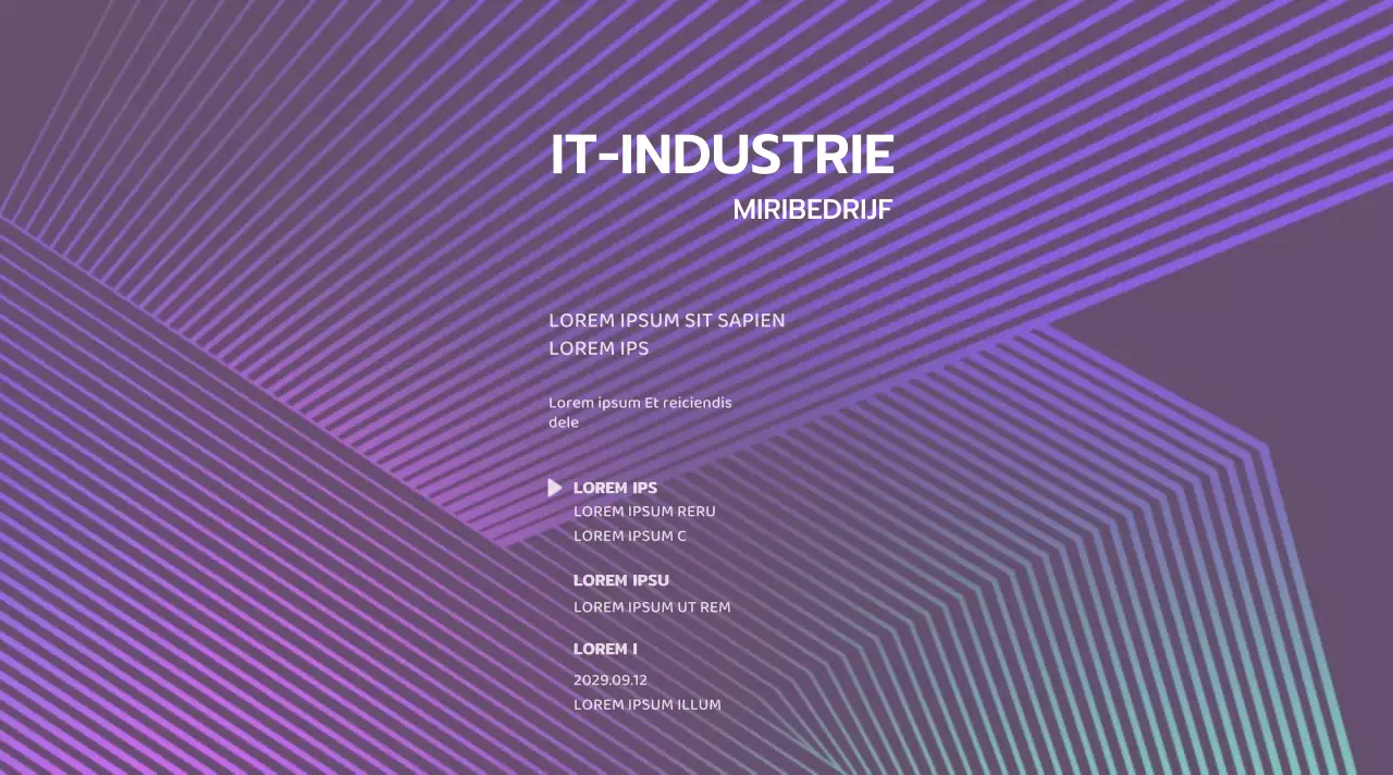 Zakelijk seminar met paars en zwart grafisch verloop