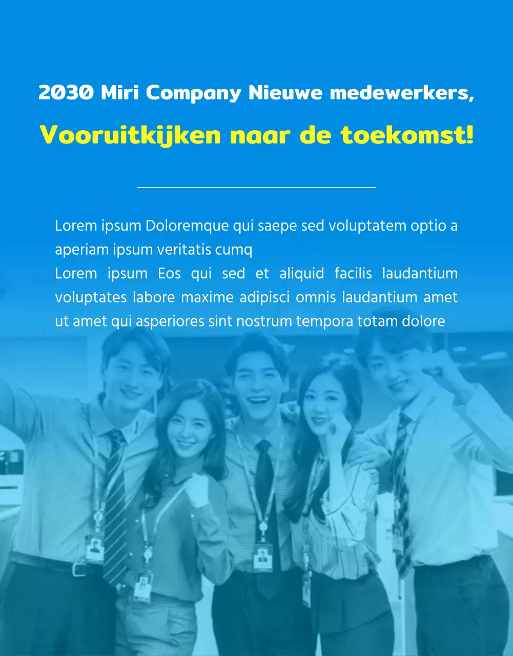 Blauw en geel inleidend bedrijfsnieuwsbrief webzine