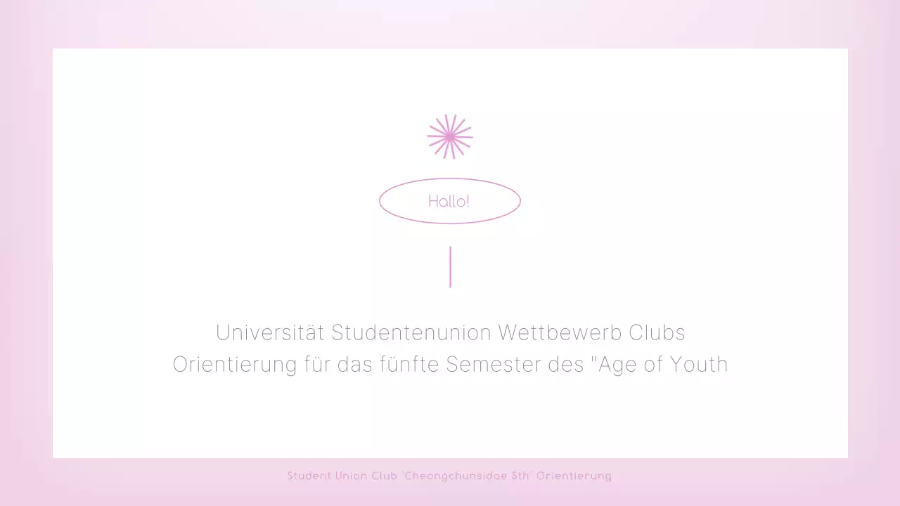 Ein rosafarbener und sauberer Leitfaden zur Cluborientierung