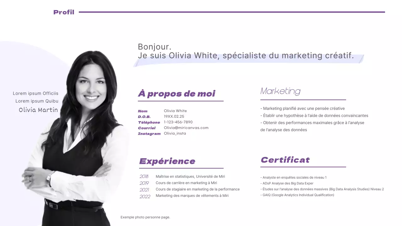 Un portefeuille de conception marketing propre