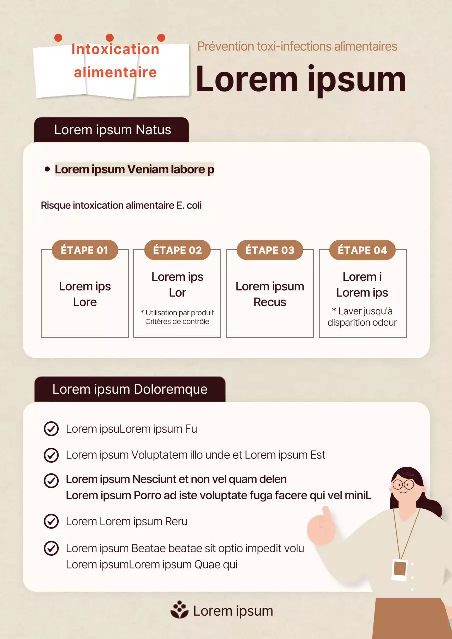 Un guide de sécurité alimentaire minimaliste en beige et marron