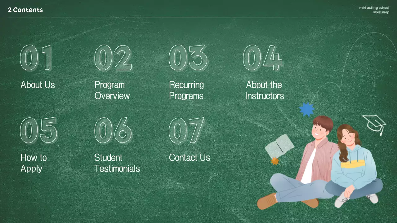 그린 크리에이티브 연기 프로모션 프레젠테이션