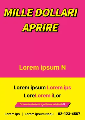 Promuovete l'apertura di una concessionaria di telefonia mobile con uno striscione rosa e giallo ad alta visibilità.