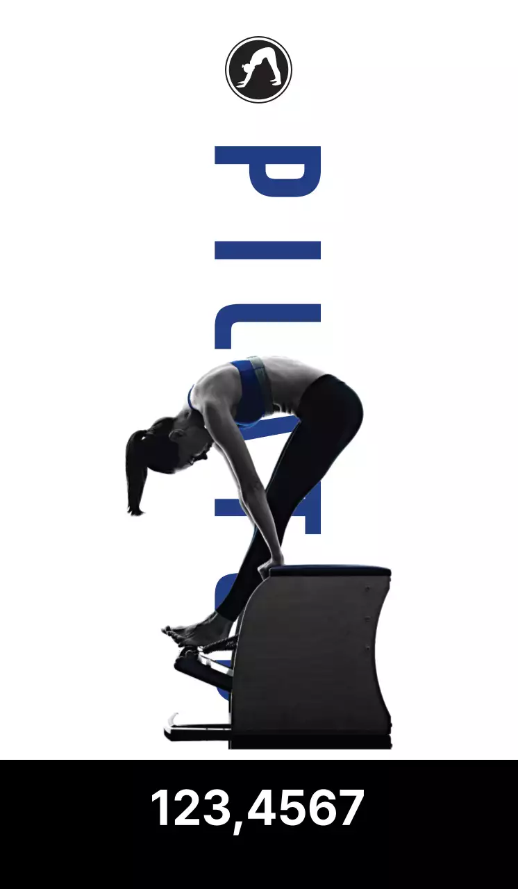 Promouvoir le Pilates dans un style moderne avec des silhouettes de sportifs.