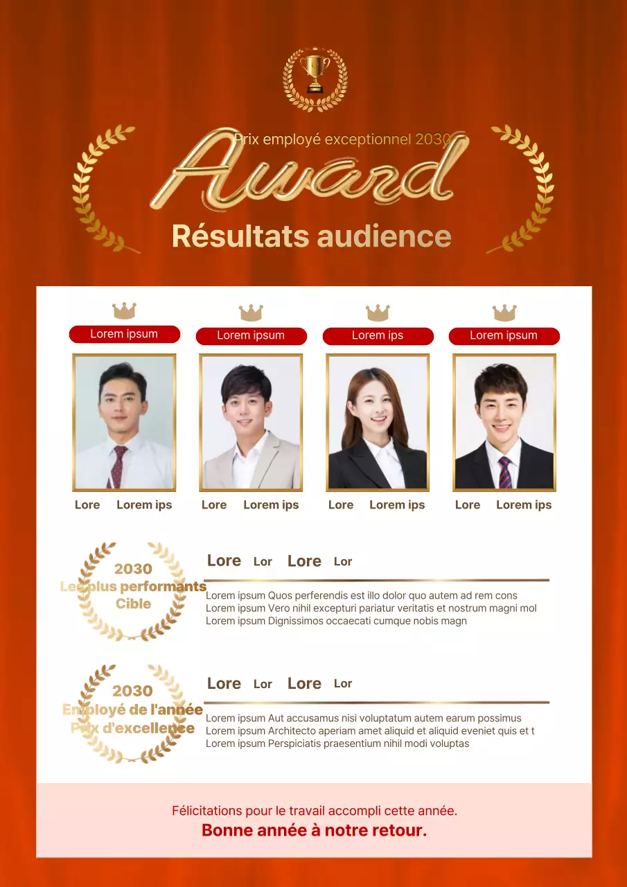 Rouge / Prix / Documents / Annonces, orientations