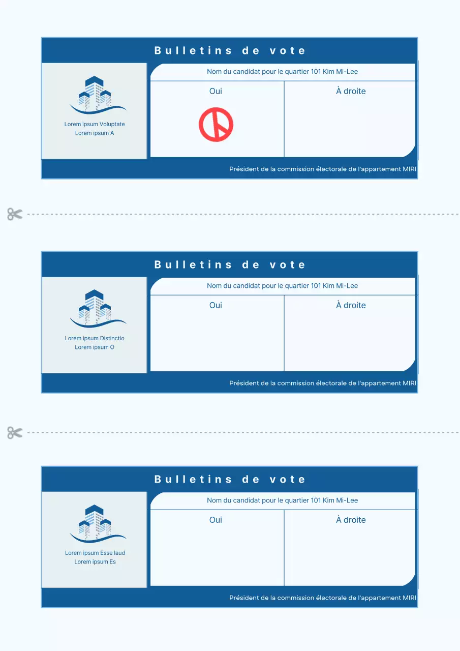 Une documentation bleue, propre et simple sur les bulletins de vote