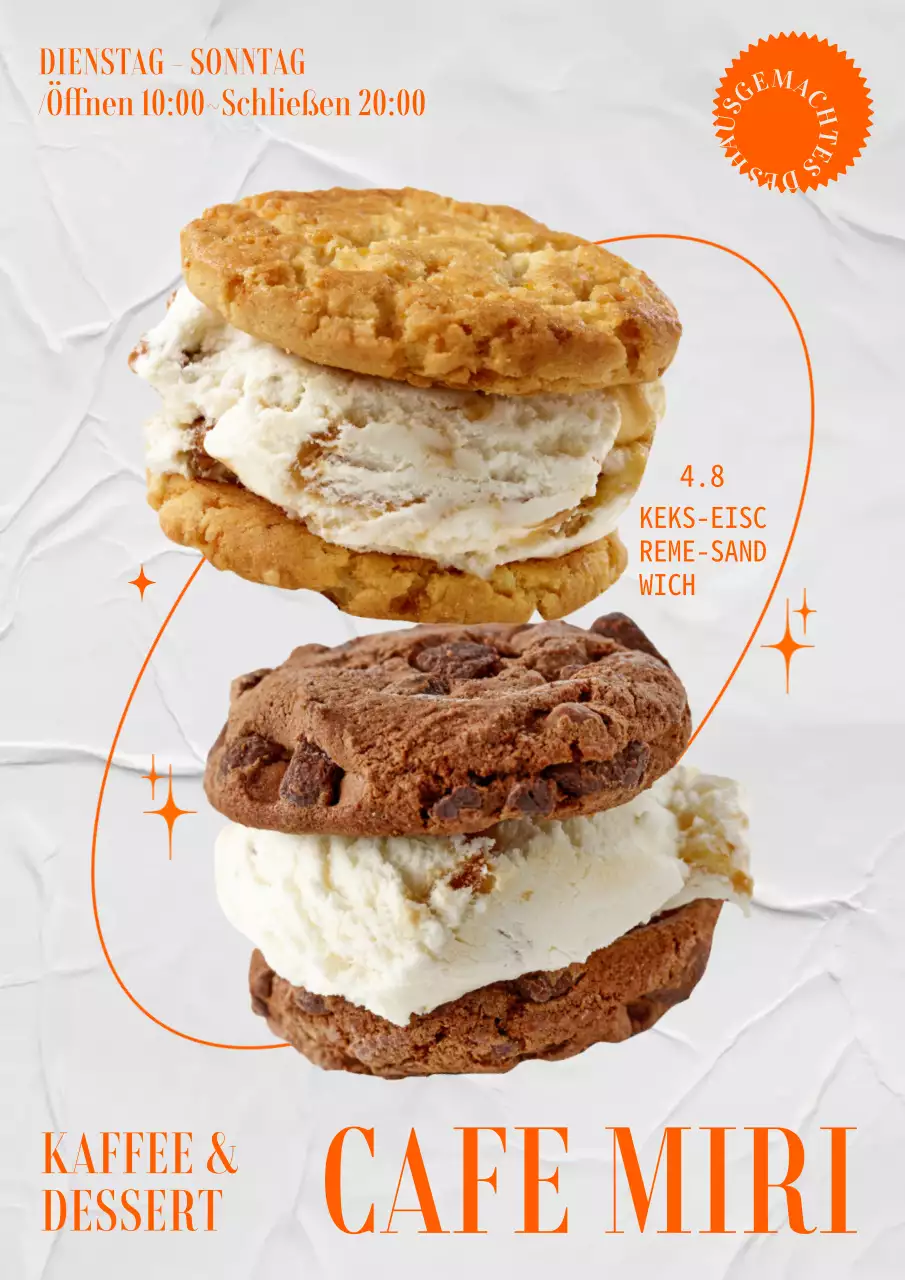 Vintage-Café-Poster in Orange