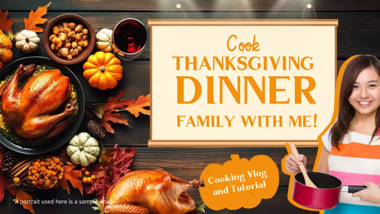 Brown and orange classic Thanksgiving Dinner recipe