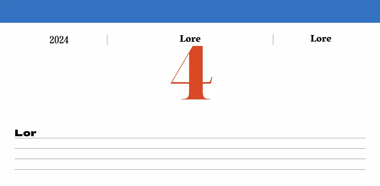 Calendario nostalgico di concezione retrò in rosso e blu