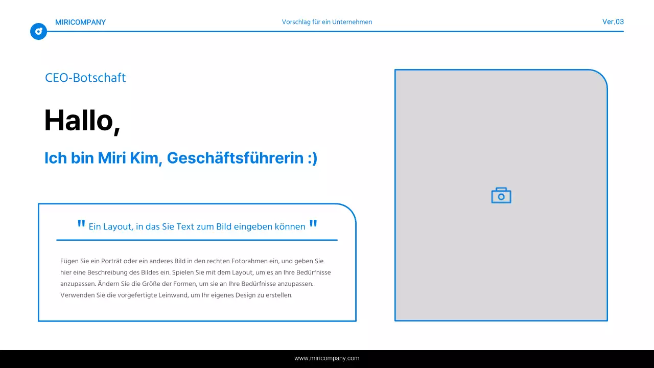 Einfacher Bericht mit blauer und weißer Texthervorhebung