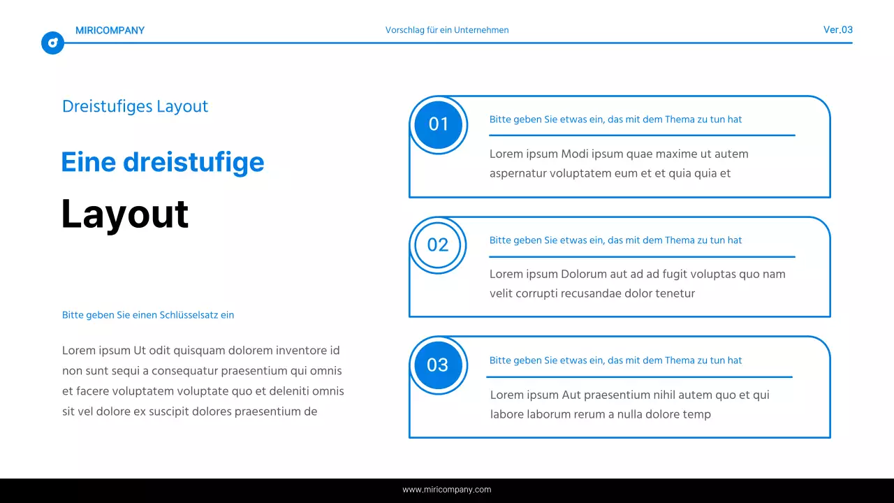 Einfacher Bericht mit blauer und weißer Texthervorhebung