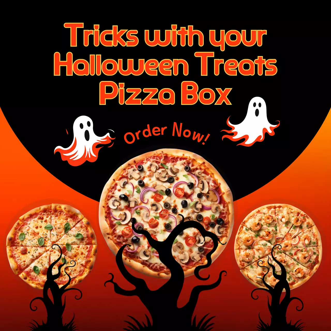 Orange Retro Pizza Promotion Instagram Post