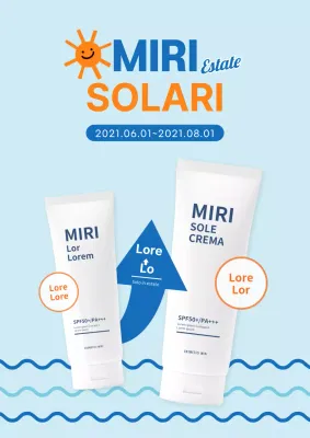Promuovere le creme solari estive ad alto volume di colore blu e arancione