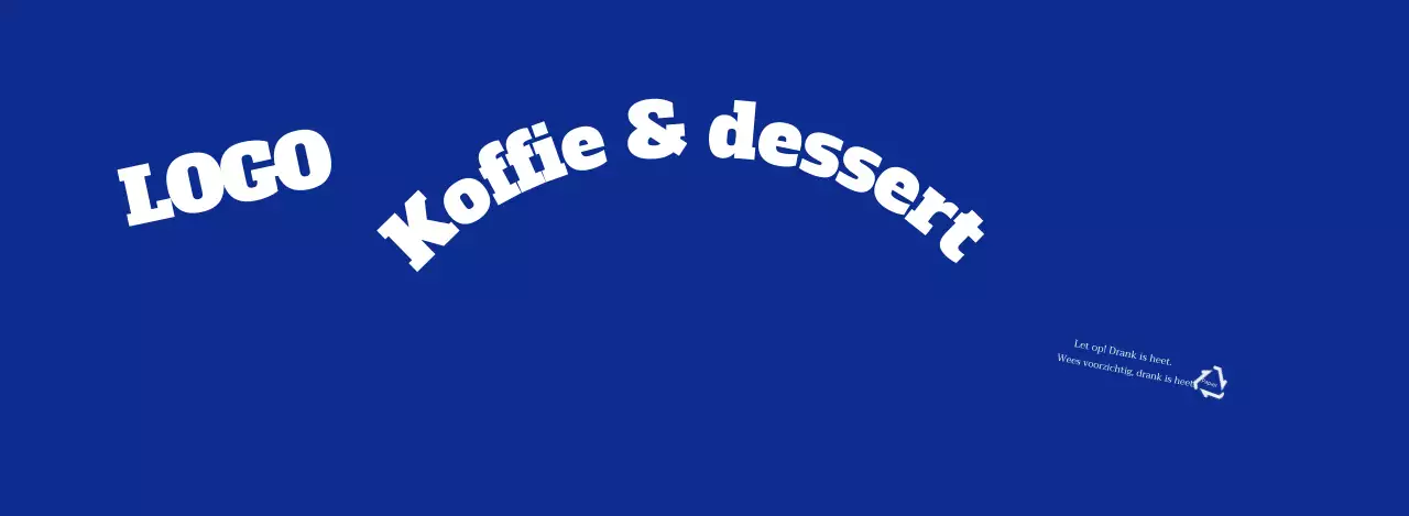 Blauw eenvoudig beletterd tekstcafé