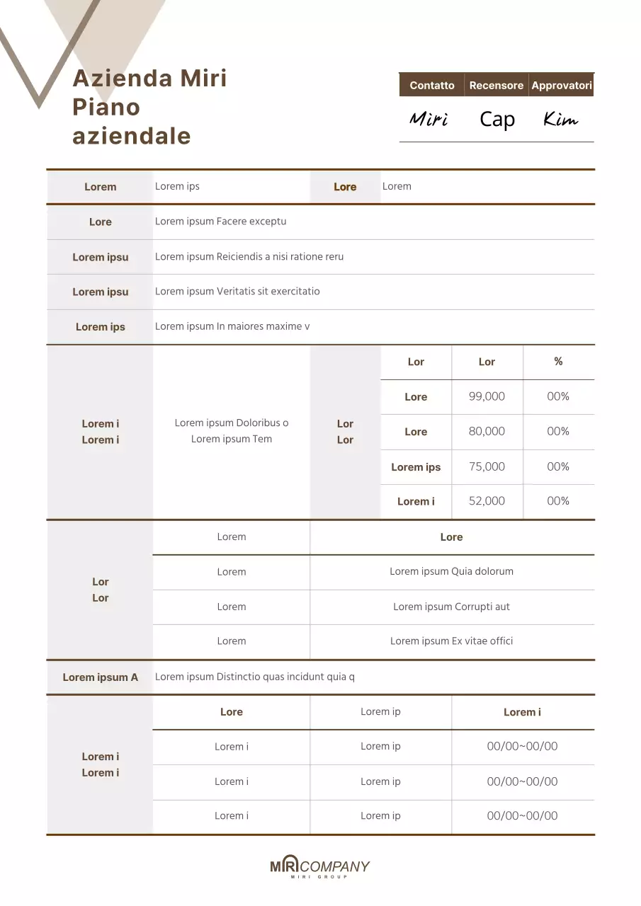 Triangoli decorativi in un colore marrone tenue per il vostro business plan