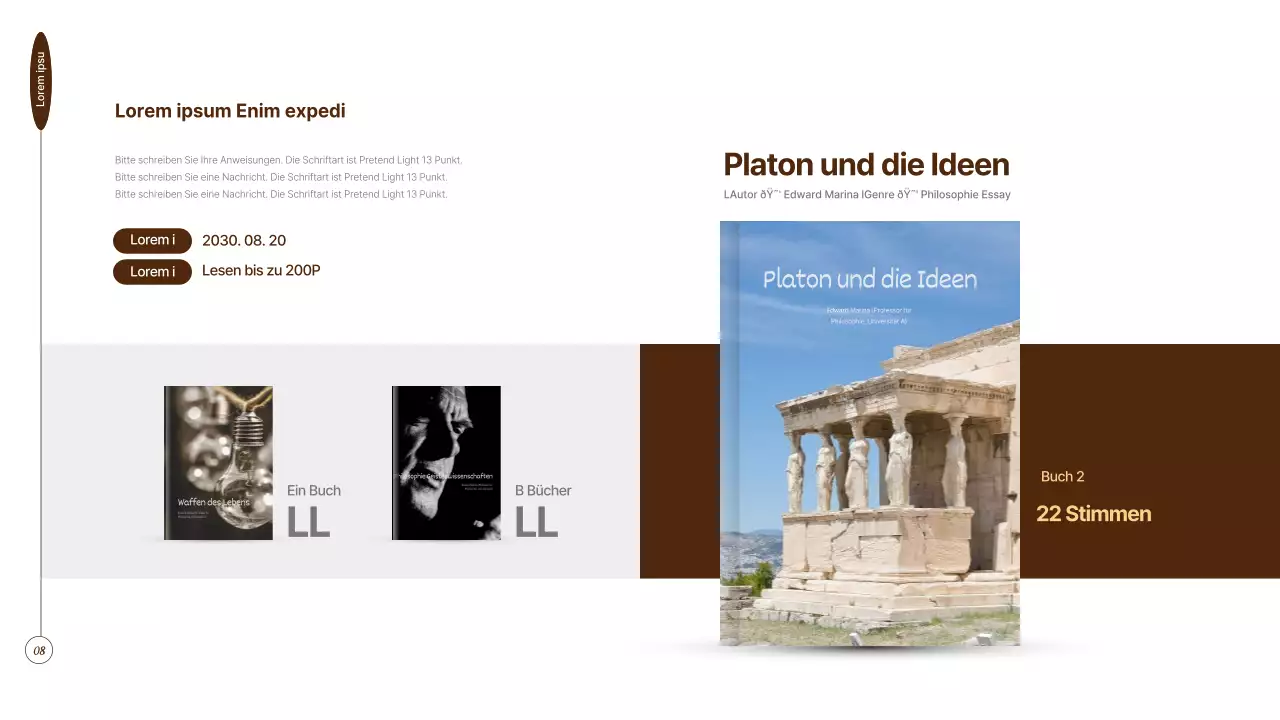 Braun gefärbter geisteswissenschaftlicher Buchclub