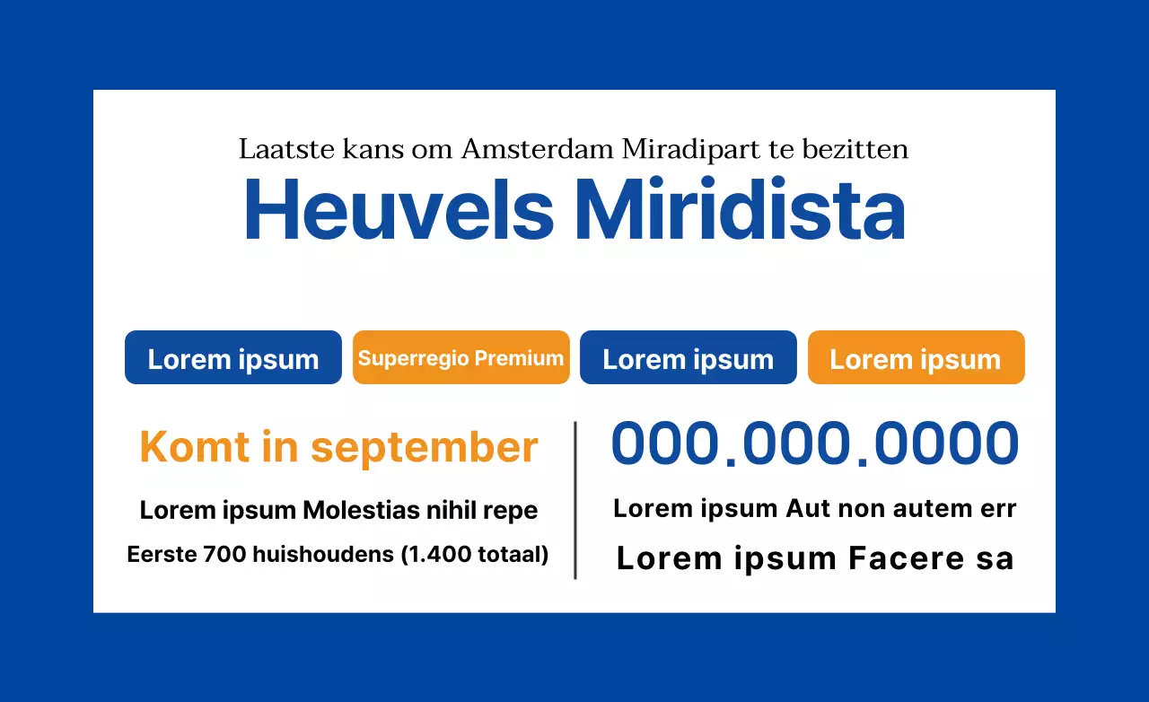 Promoot je woning met blauwe tekst