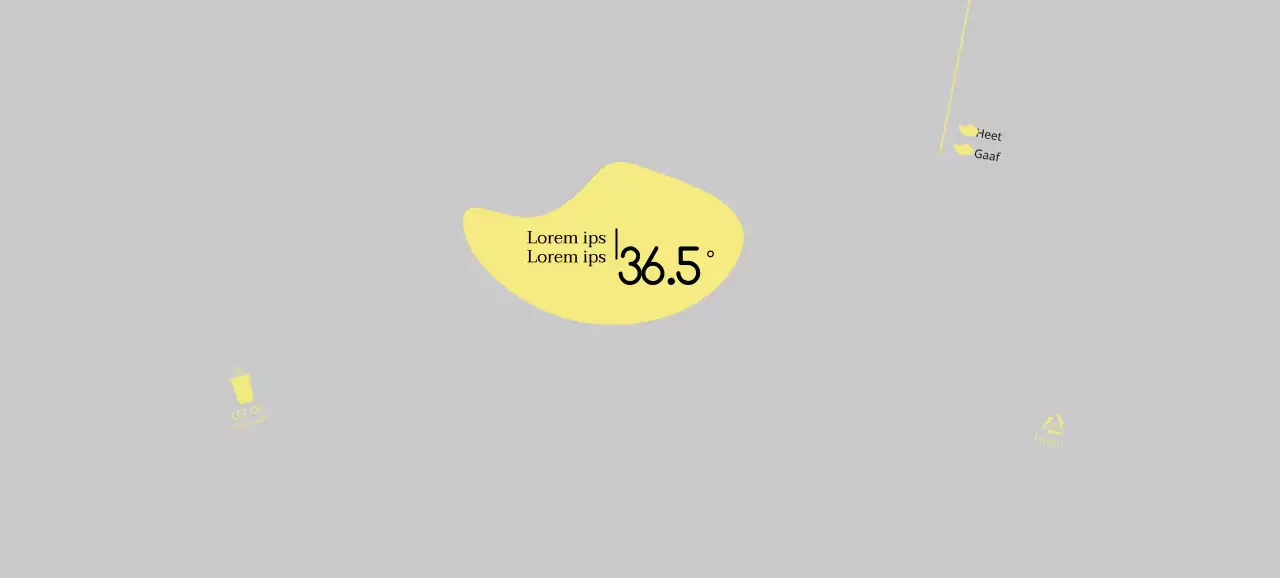 Grijs Gele Vormen Patroon Café