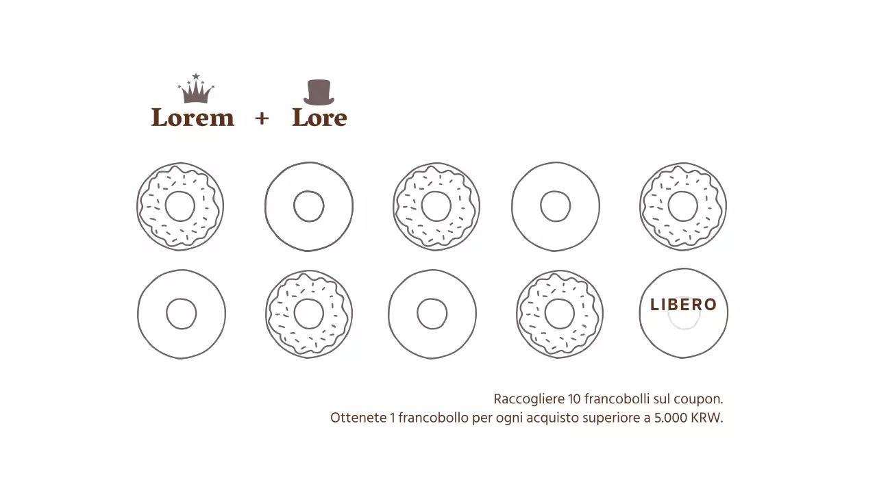 Coupon del panificio illustrato Brown White