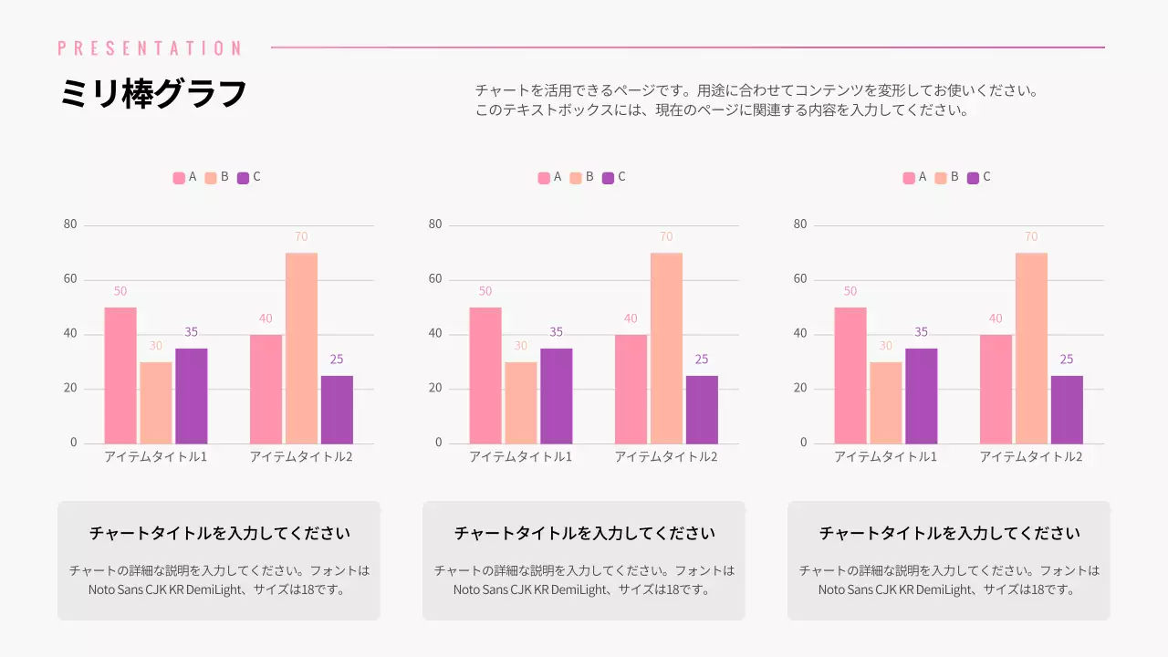 ピンク シンプル データ プレゼンテーション インフォグラフィック
