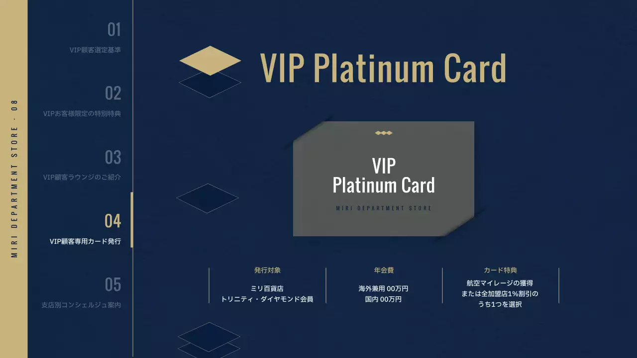 藍色の高級百貨店VIPクラブ