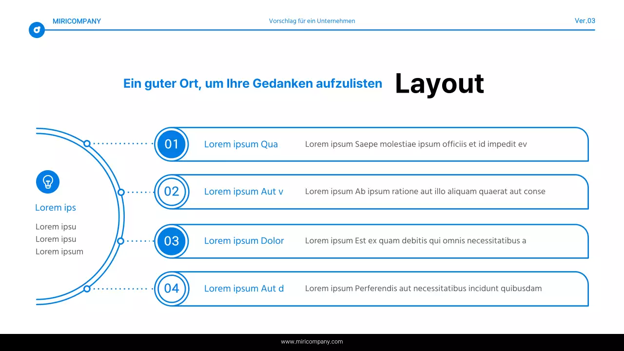 Einfacher Bericht mit blauer und weißer Texthervorhebung