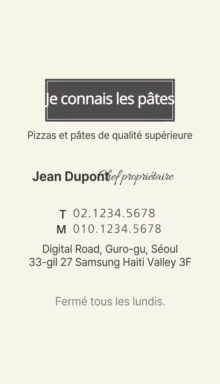 Restaurant de pâtes