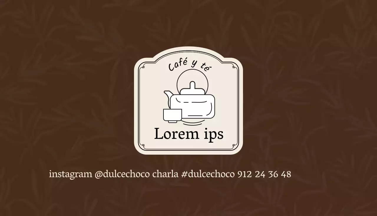 Marrón albaricoque ilustración logotipo café té cupón