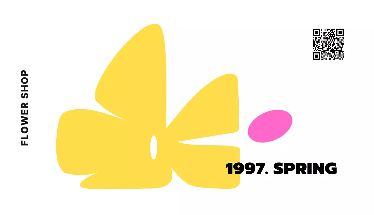 黄色 シンプル 花 ポスター 名刺