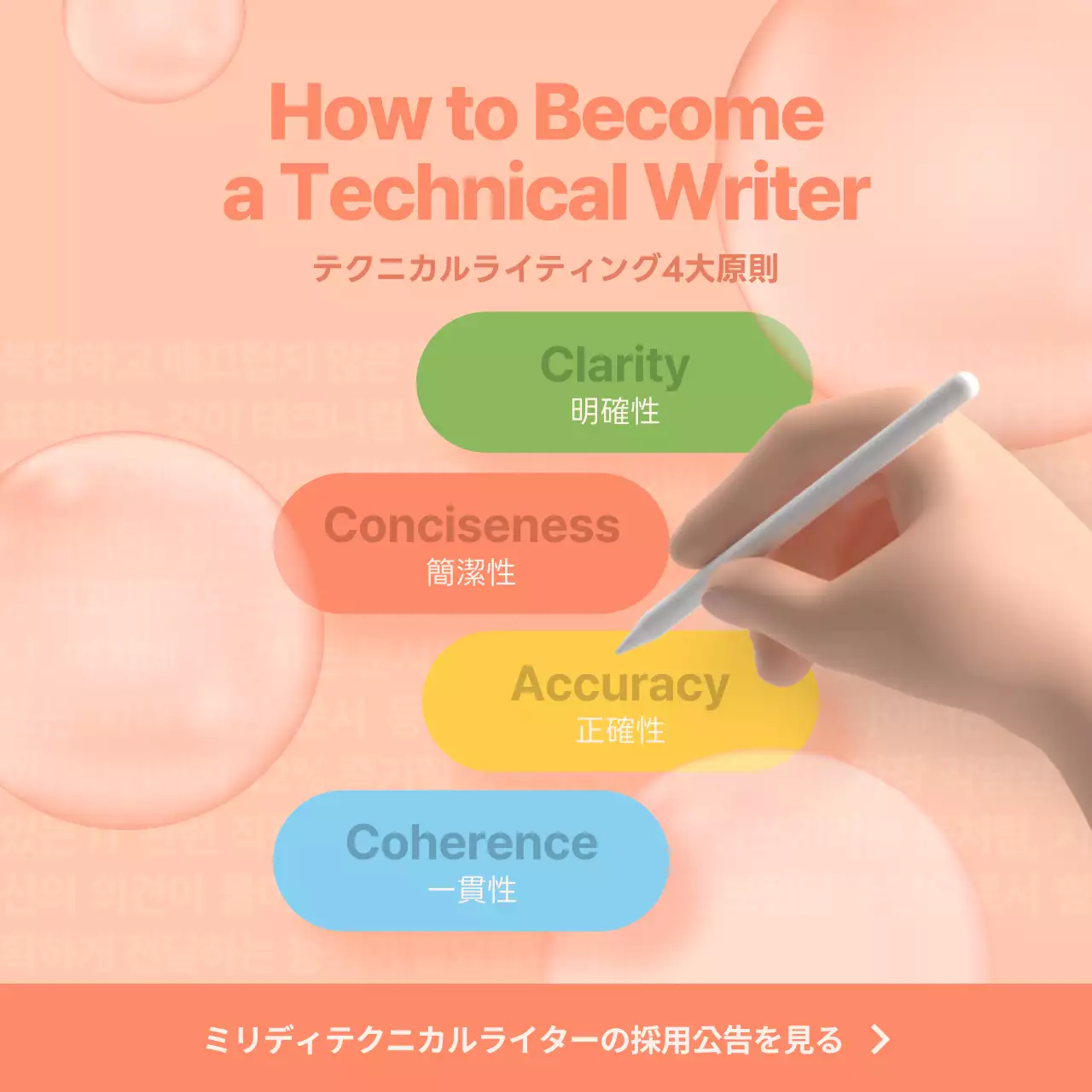 オレンジ シンプル ライティング ガイド Instagram投稿