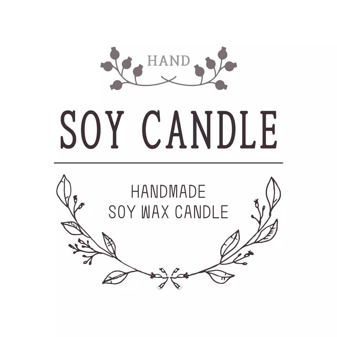 白黒 シンプル キャンドル ラベル ファンシーバナー