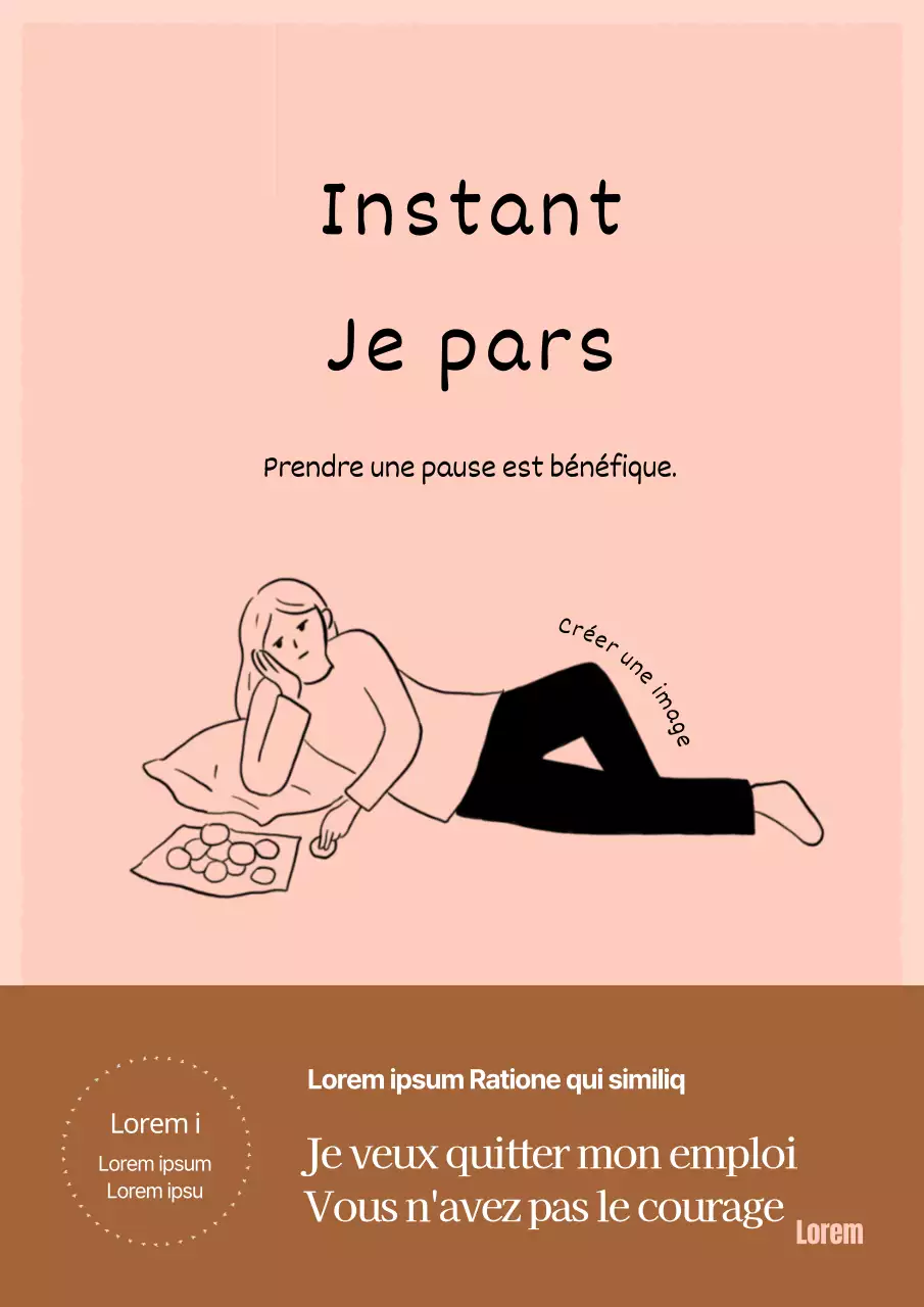 Essai illustré sur le thème rose de l'épuisement professionnel de la femme