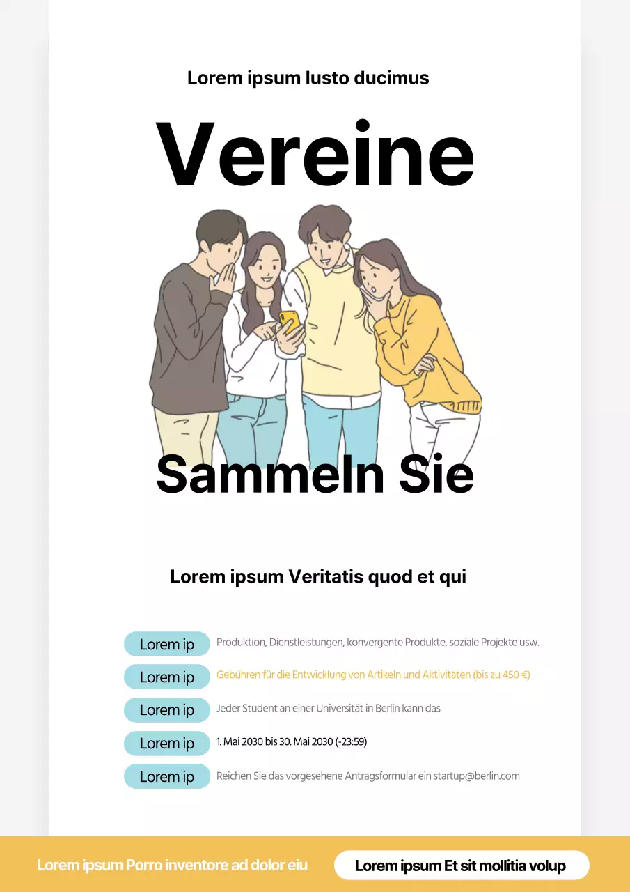 Saubere, weiße und schwarze Rekrutierungsanzeigen von Universitätsclubs