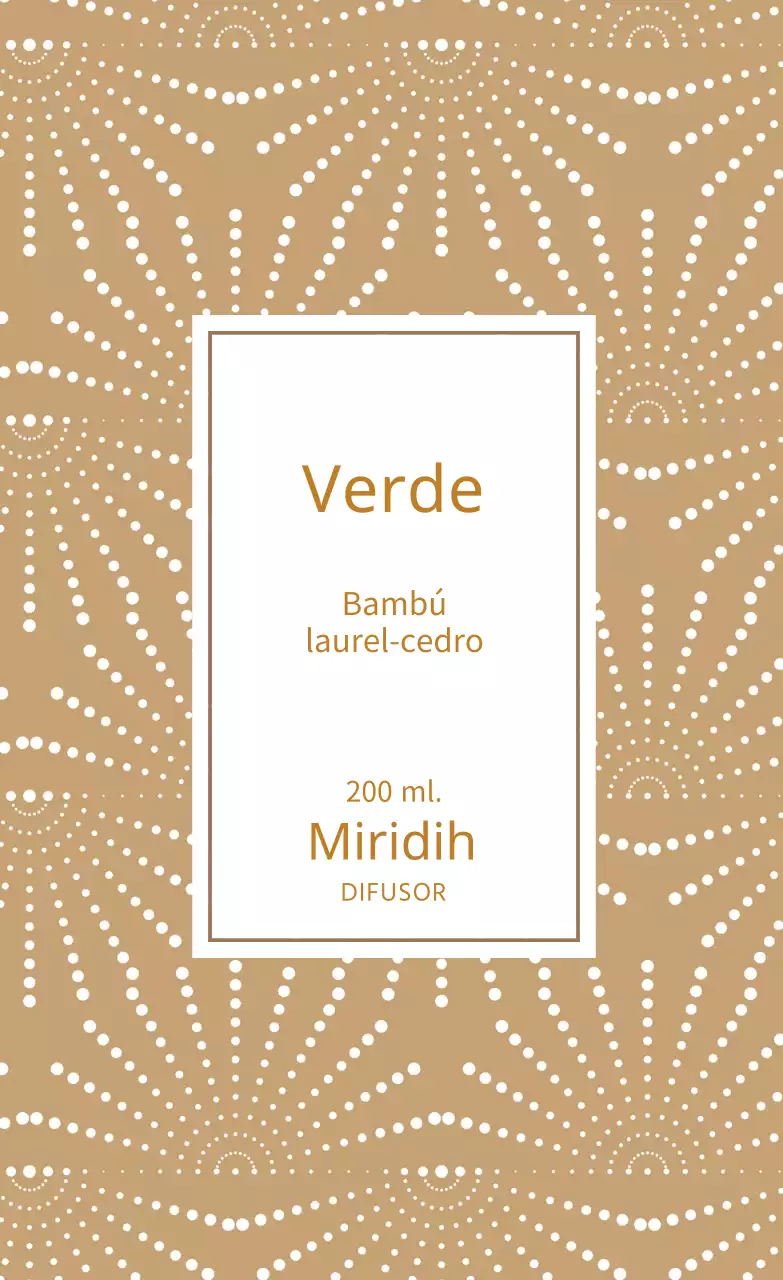 Etiqueta difusora con motivo decorativo beige