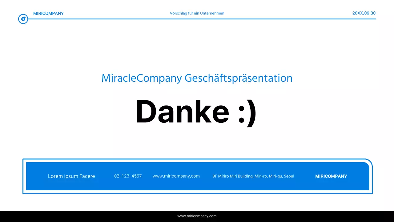 Einfacher Bericht mit blauer und weißer Texthervorhebung