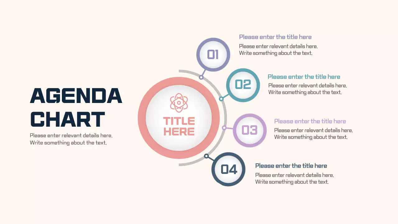 Agenda charts in navy and beige