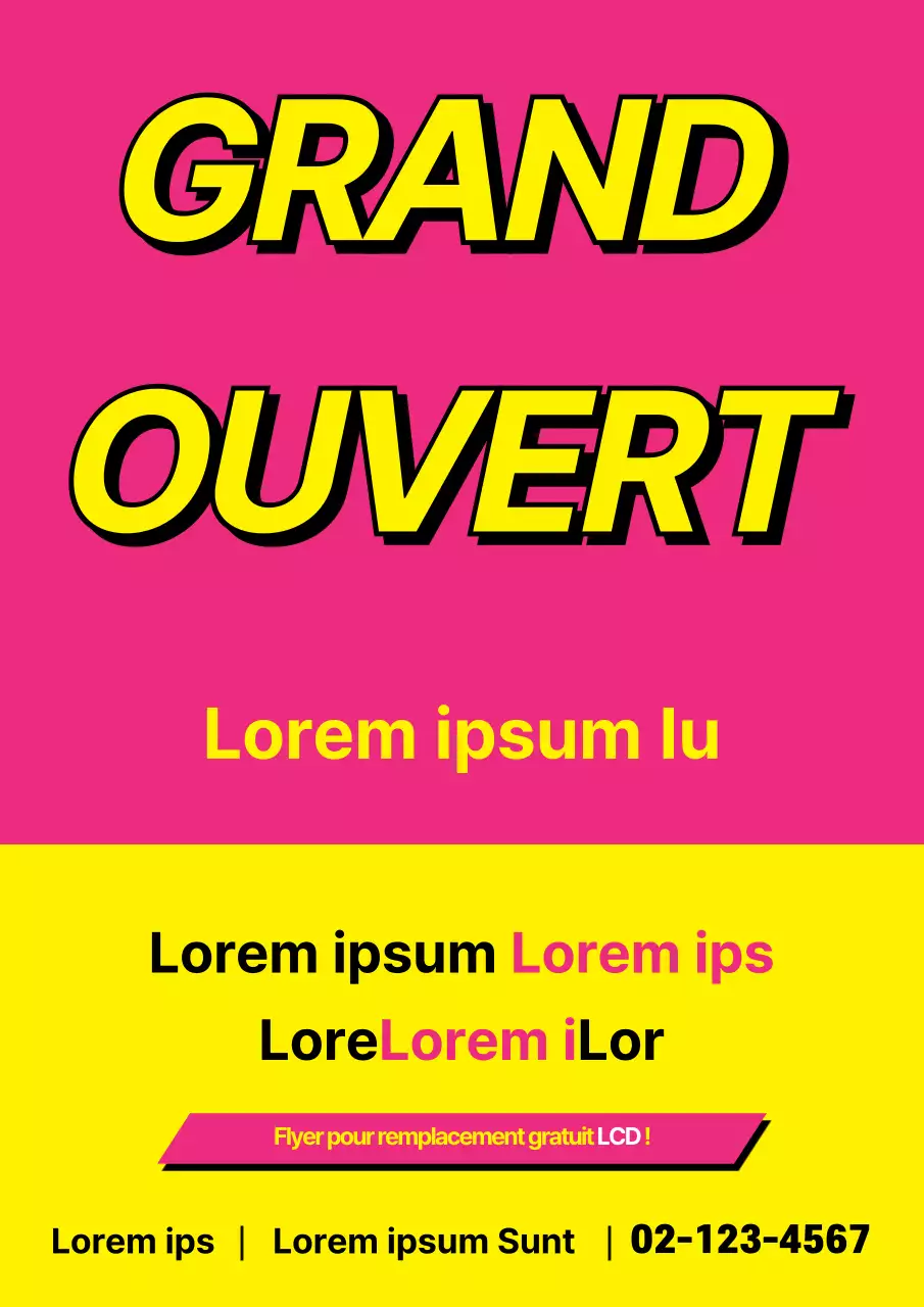 Promouvoir l'ouverture d'un magasin de téléphonie mobile à l'aide d'une bannière rose et jaune à haute visibilité.