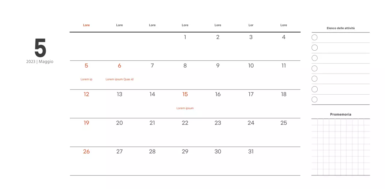 Calendario del caffè semplice e moderno