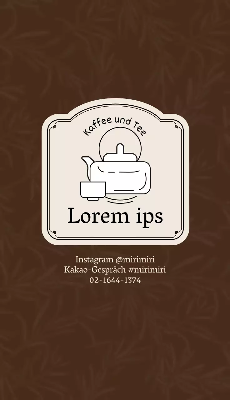 Braune Aprikose Illustration Logo Café Tee Visitenkarte