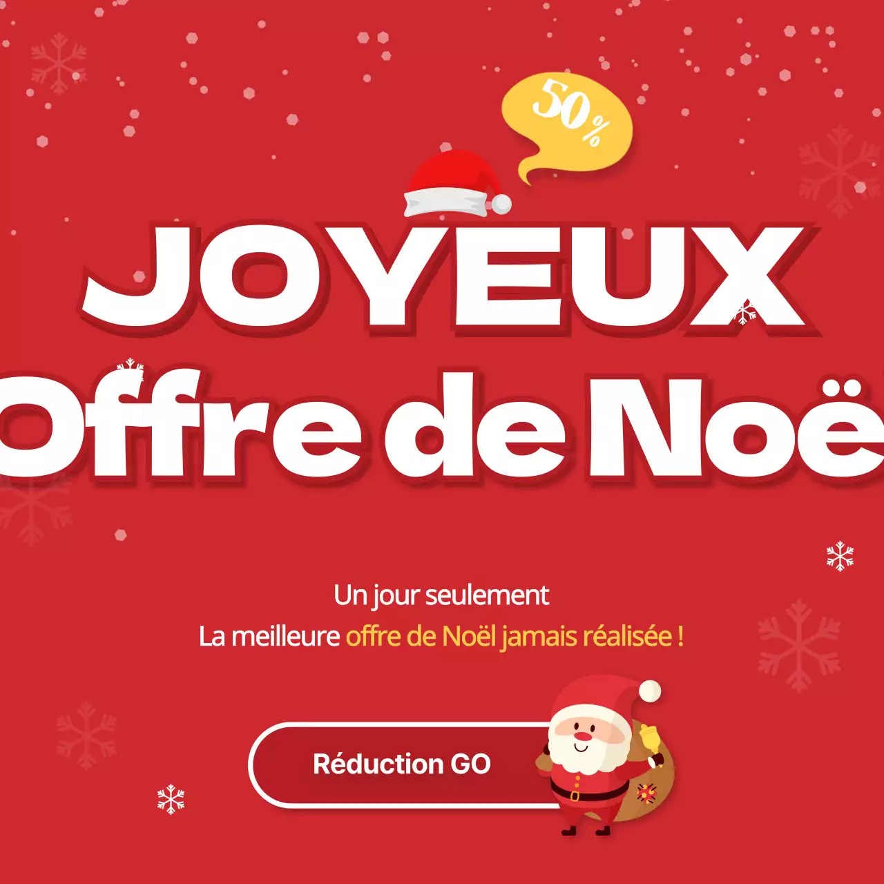Vente de Noël en rouge et blanc