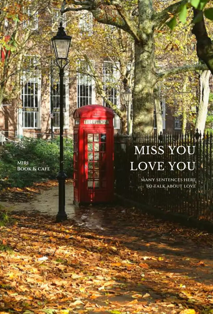 Barang-barang yang terinspirasi dari taman musim gugur yang menampilkan bilik telepon berwarna merah