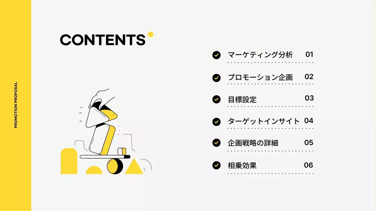 黄色 モダン プロモーション 企画書 プレゼンテーション